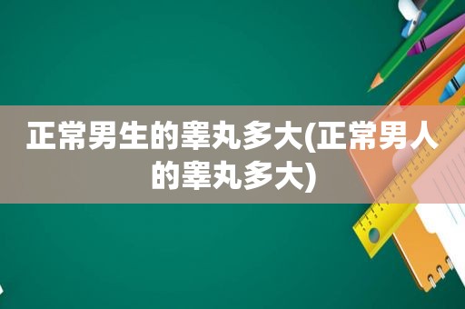 正常男生的睾丸多大(正常男人的睾丸多大)