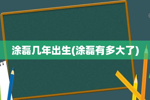 涂磊几年出生(涂磊有多大了)