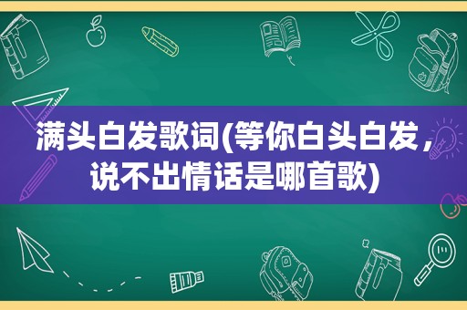 满头白发歌词(等你白头白发，说不出情话是哪首歌)