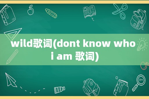 wild歌词(dont know who i am 歌词)