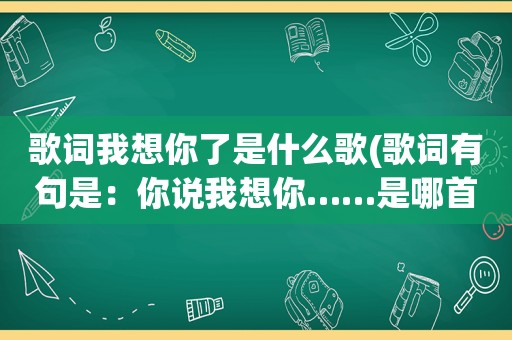 歌词我想你了是什么歌(歌词有句是：你说我想你……是哪首歌)