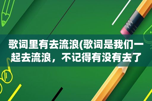 歌词里有去流浪(歌词是我们一起去流浪，不记得有没有去了，很深情的一首歌，好像还有个英文版本是男的唱的，不是蔡琴的那)