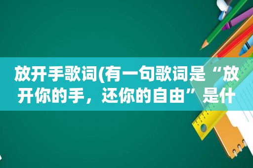 放开手歌词(有一句歌词是“放开你的手，还你的自由”是什么歌名啊)