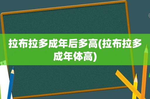 拉布拉多成年后多高(拉布拉多成年体高)