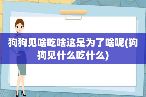 狗狗见啥吃啥这是为了啥呢(狗狗见什么吃什么)