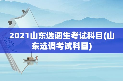 2021山东选调生考试科目(山东选调考试科目)