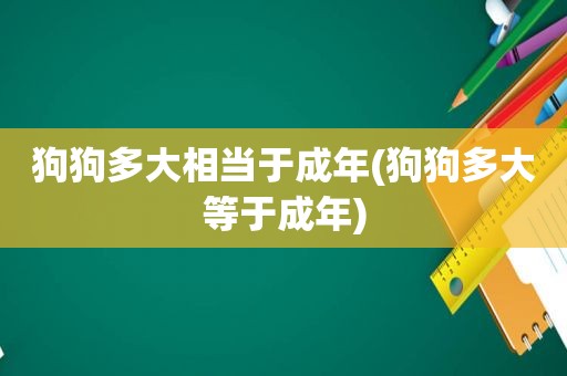 狗狗多大相当于成年(狗狗多大等于成年)