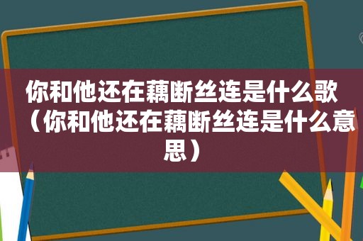 你和他还在藕断丝连是什么歌（你和他还在藕断丝连是什么意思）