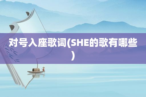 对号入座歌词(SHE的歌有哪些)