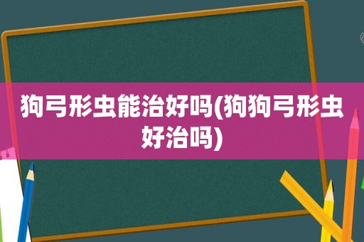 狗弓形虫能治好吗(狗狗弓形虫好治吗)