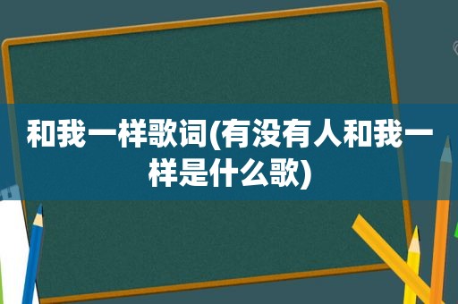 和我一样歌词(有没有人和我一样是什么歌)