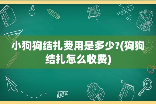 小狗狗结扎费用是多少?(狗狗结扎怎么收费)