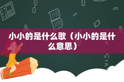 小小的是什么歌（小小的是什么意思）