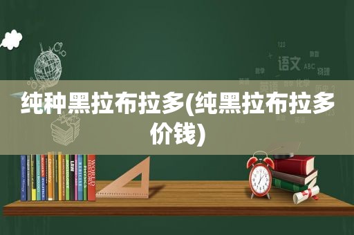 纯种黑拉布拉多(纯黑拉布拉多价钱)