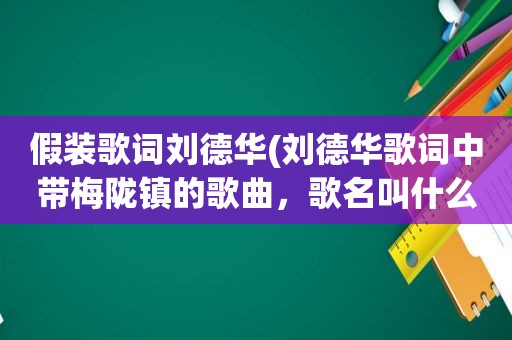 假装歌词刘德华(刘德华歌词中带梅陇镇的歌曲，歌名叫什么)