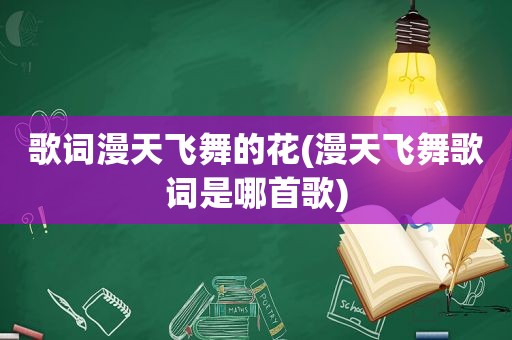 歌词漫天飞舞的花(漫天飞舞歌词是哪首歌)