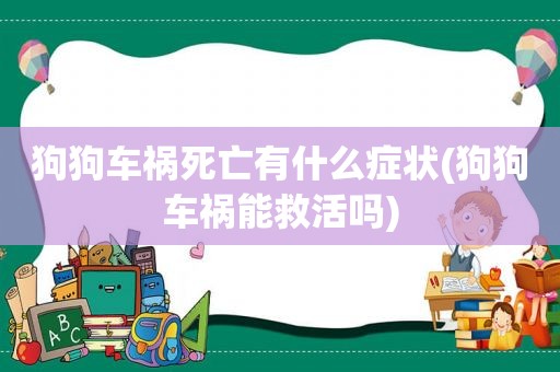 狗狗车祸死亡有什么症状(狗狗车祸能救活吗)