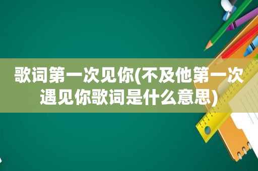 歌词第一次见你(不及他第一次遇见你歌词是什么意思)