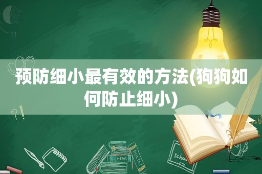 预防细小最有效的方法(狗狗如何防止细小)