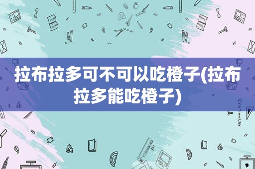 拉布拉多可不可以吃橙子(拉布拉多能吃橙子)