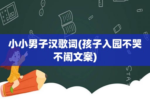 小小男子汉歌词(孩子入园不哭不闹文案)