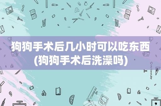 狗狗手术后几小时可以吃东西(狗狗手术后洗澡吗)