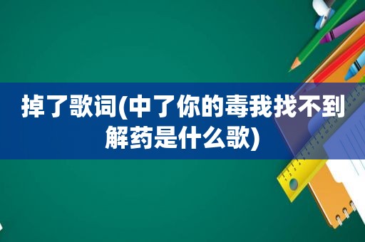 掉了歌词(中了你的毒我找不到解药是什么歌)