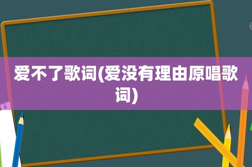 爱不了歌词(爱没有理由原唱歌词)