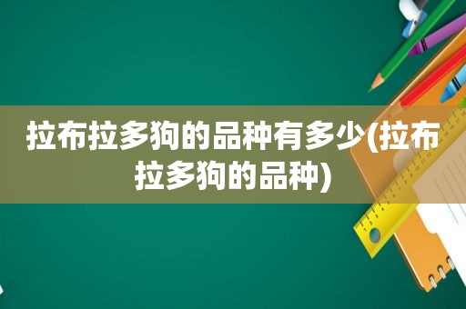 拉布拉多狗的品种有多少(拉布拉多狗的品种)