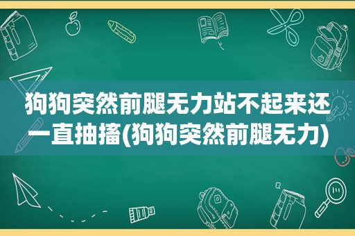 狗狗突然前腿无力站不起来还一直抽搐(狗狗突然前腿无力)