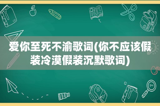 爱你至死不渝歌词(你不应该假装冷漠假装沉默歌词)