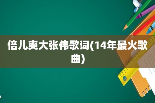 倍儿爽大张伟歌词(14年最火歌曲)