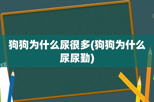 狗狗为什么尿很多(狗狗为什么尿尿勤)