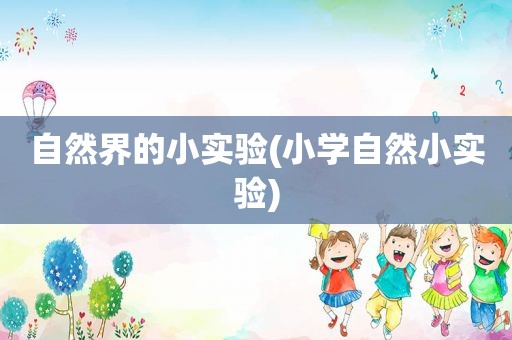 自然界的小实验(小学自然小实验)