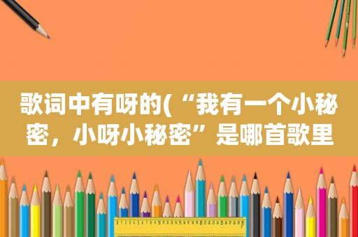 歌词中有呀的(“我有一个小秘密，小呀小秘密”是哪首歌里面的)