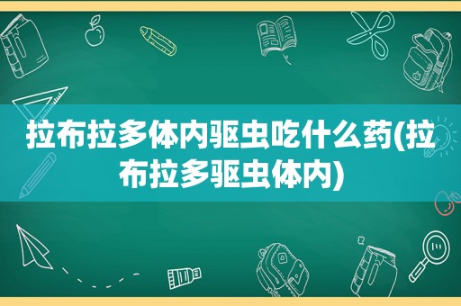 拉布拉多体内驱虫吃什么药(拉布拉多驱虫体内)