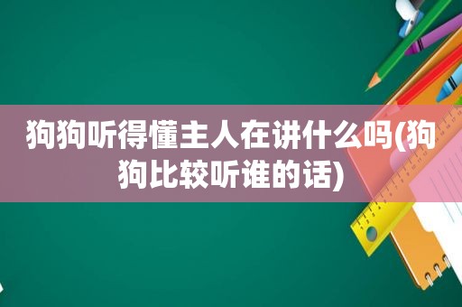 狗狗听得懂主人在讲什么吗(狗狗比较听谁的话)