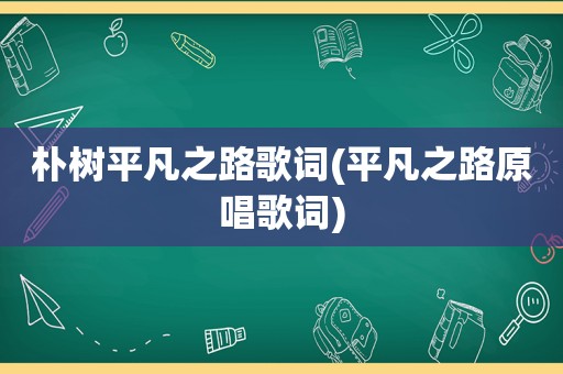 朴树平凡之路歌词(平凡之路原唱歌词)