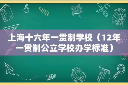 上海十六年一贯制学校（12年一贯制公立学校办学标准）