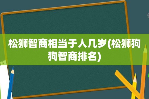 松狮智商相当于人几岁(松狮狗狗智商排名)