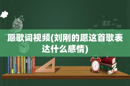 愿歌词视频(刘刚的愿这首歌表达什么感情)