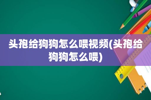 头孢给狗狗怎么喂视频(头孢给狗狗怎么喂)