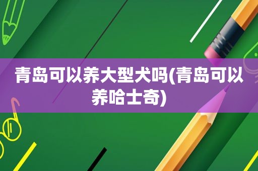 青岛可以养大型犬吗(青岛可以养哈士奇)