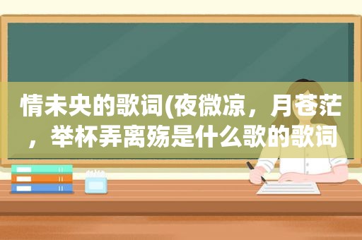 情未央的歌词(夜微凉，月苍茫，举杯弄离殇是什么歌的歌词)