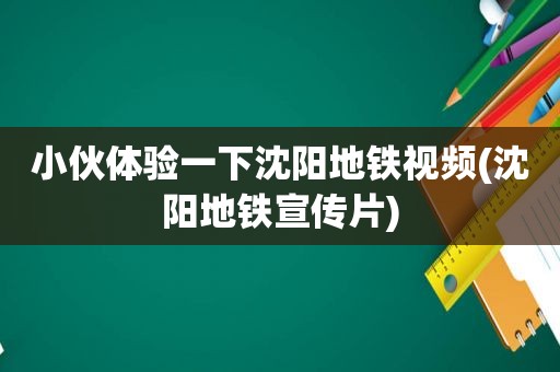 小伙体验一下沈阳地铁视频(沈阳地铁宣传片)