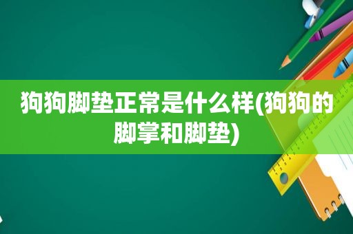 狗狗脚垫正常是什么样(狗狗的脚掌和脚垫)