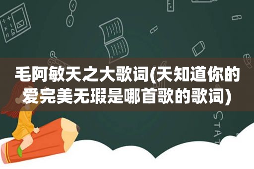 毛阿敏天之大歌词(天知道你的爱完美无瑕是哪首歌的歌词)