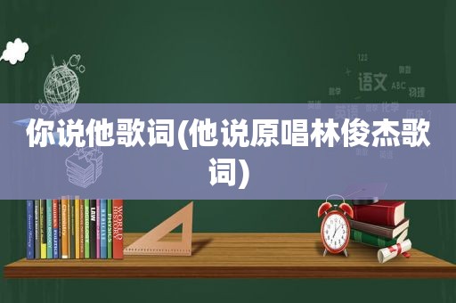 你说他歌词(他说原唱林俊杰歌词)