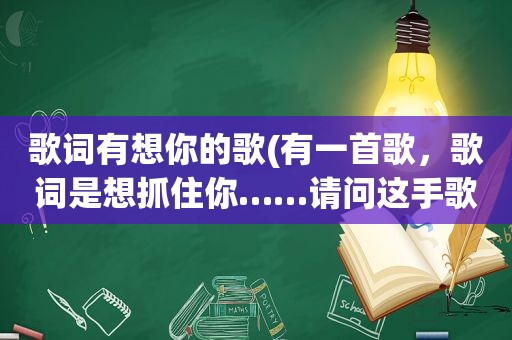 歌词有想你的歌(有一首歌，歌词是想抓住你……请问这手歌名叫什么)