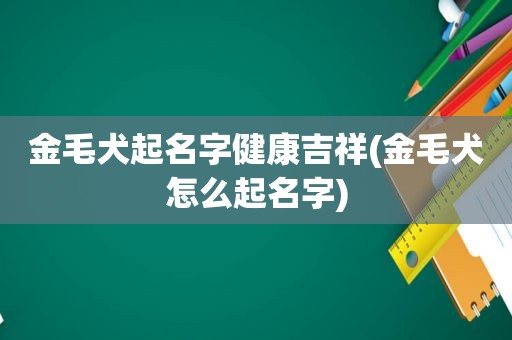 金毛犬起名字健康吉祥(金毛犬怎么起名字)